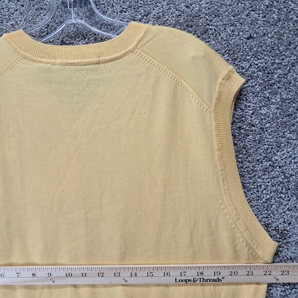 Greg Norman Men's Golf Ultimate 100% Wool Sweater Vest Knit Yellow Large - Picture 15 of 15